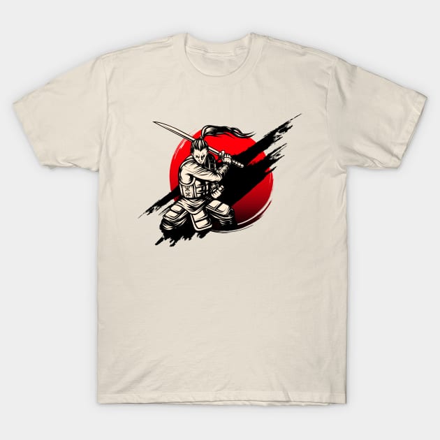 Samurai Warrior With Sword T-Shirt by TomCage